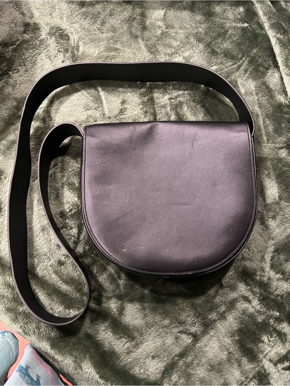 Theory Black Crossbody Saddle Bag